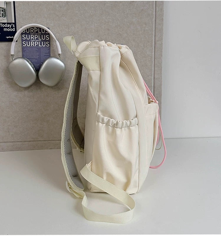 Multipurpose Candy Color Drawstring Travel Backpack Female Large Capacity Schoolbag